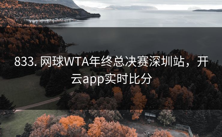 833. 网球WTA年终总决赛深圳站，开云app实时比分