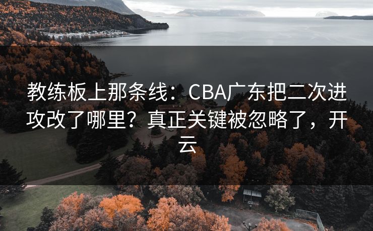 教练板上那条线：CBA广东把二次进攻改了哪里？真正关键被忽略了，开云